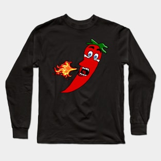 Fiery Hot Chili Pepper Long Sleeve T-Shirt